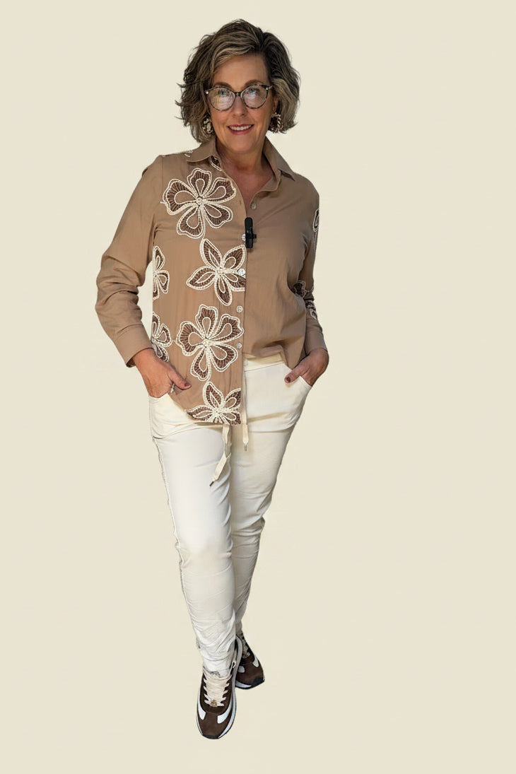 BLUSA CAMISERA BORDADA